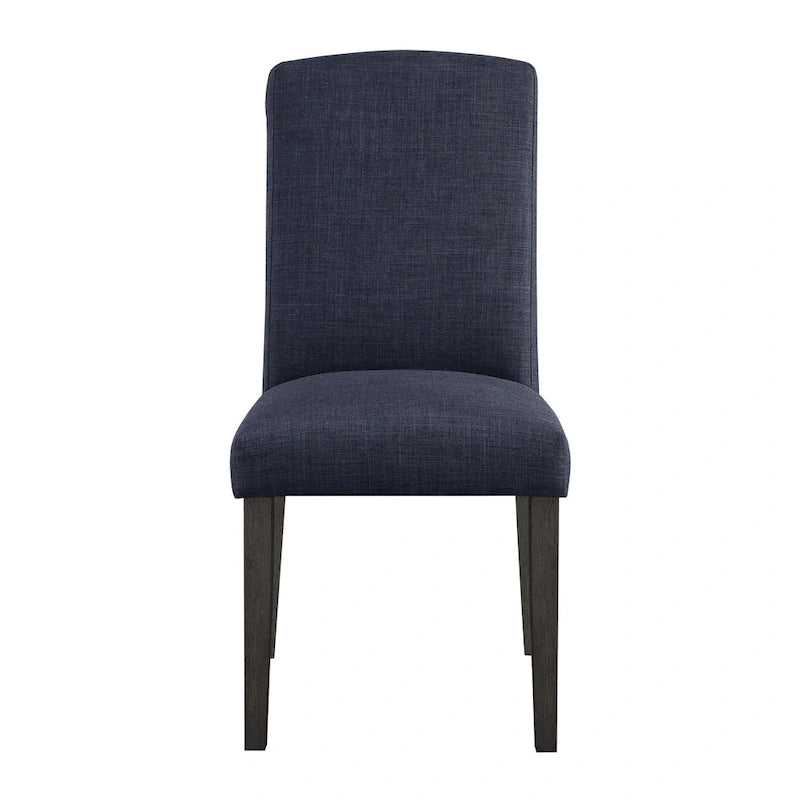 High-Back Upholstered Dining Chair, Set of 2 – Light Grey / Charcoal / Oyster Grey / Navy