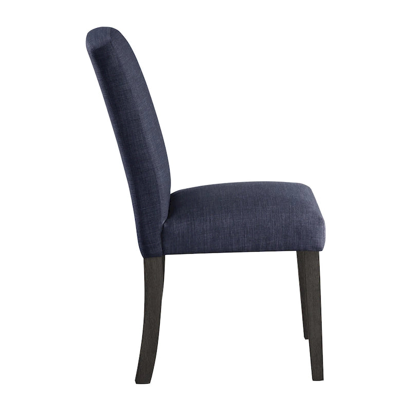 High-Back Upholstered Dining Chair, Set of 2 – Light Grey / Charcoal / Oyster Grey / Navy