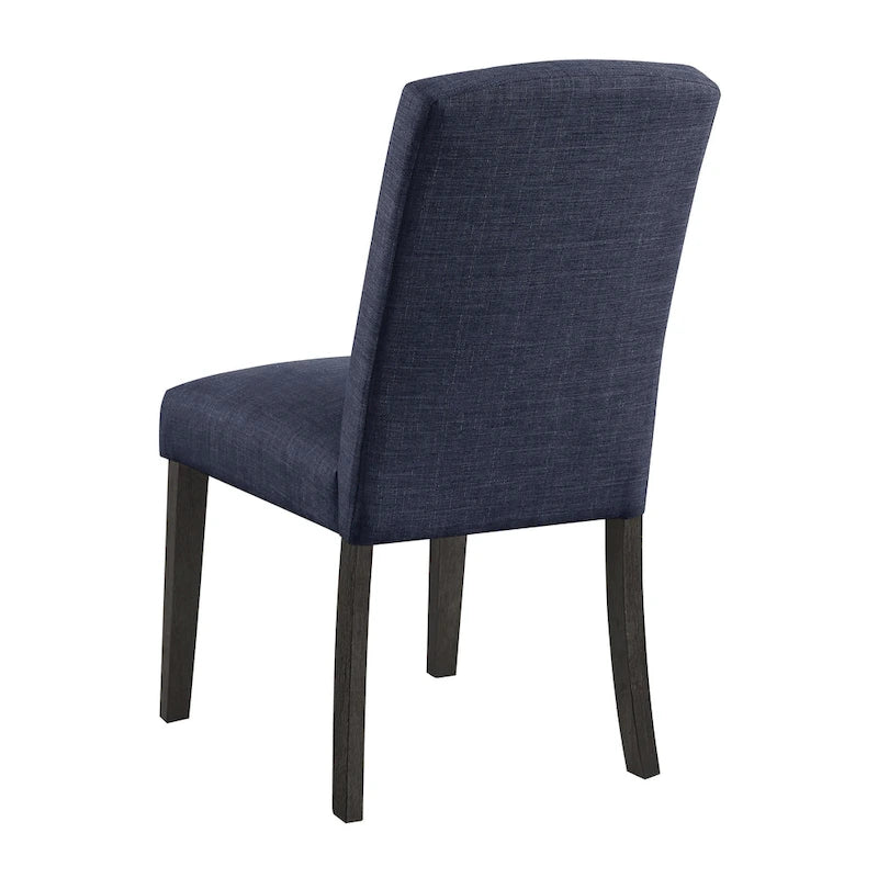 High-Back Upholstered Dining Chair, Set of 2 – Light Grey / Charcoal / Oyster Grey / Navy