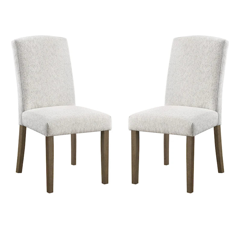 High-Back Upholstered Dining Chair, Set of 2 – Light Grey / Charcoal / Oyster Grey / Navy