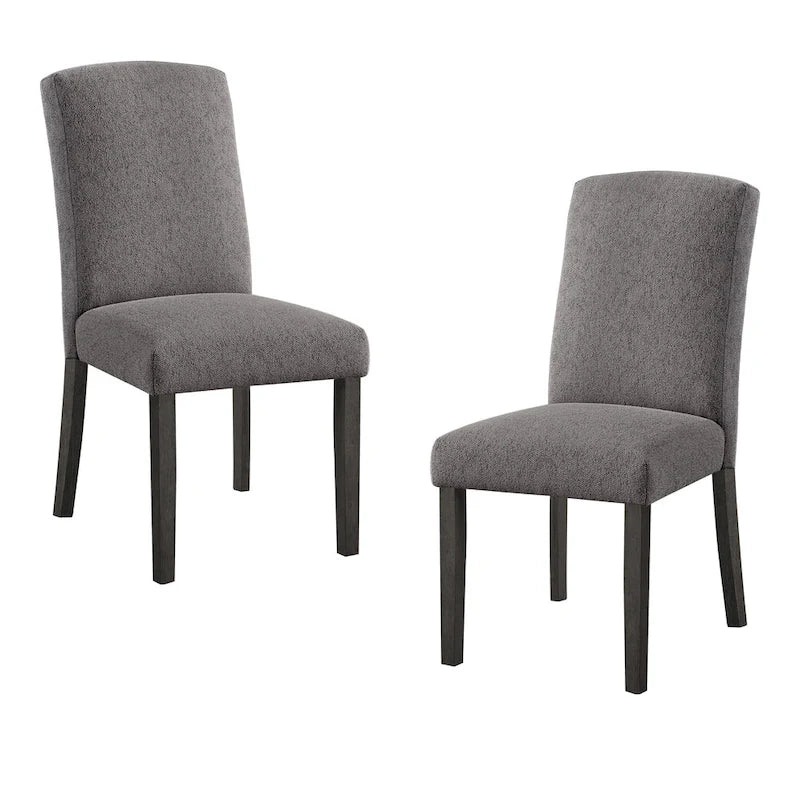 High-Back Upholstered Dining Chair, Set of 2 – Light Grey / Charcoal / Oyster Grey / Navy