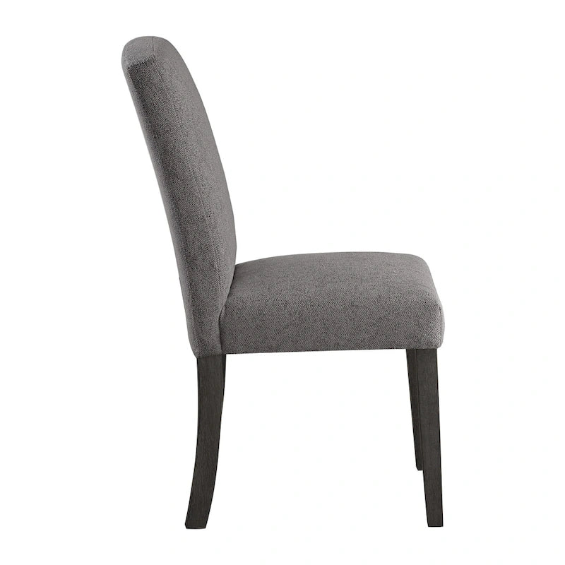 High-Back Upholstered Dining Chair, Set of 2 – Light Grey / Charcoal / Oyster Grey / Navy