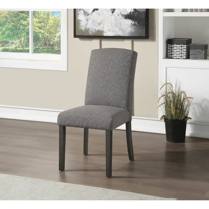 High-Back Upholstered Dining Chair, Set of 2 – Light Grey / Charcoal / Oyster Grey / Navy