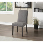 High-Back Upholstered Dining Chair, Set of 2 – Light Grey / Charcoal / Oyster Grey / Navy