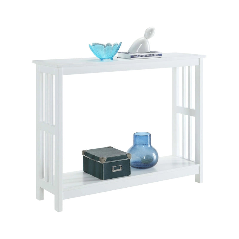 White / Black / Espresso / Grey Console Table with Bottom Shelf