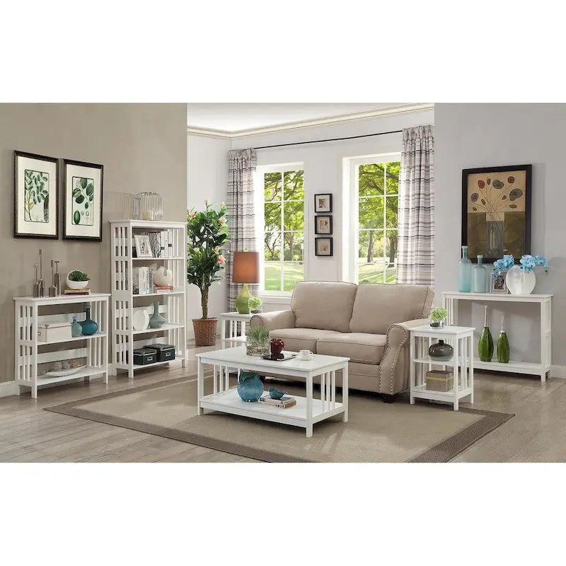 White / Black / Espresso / Grey Console Table with Bottom Shelf