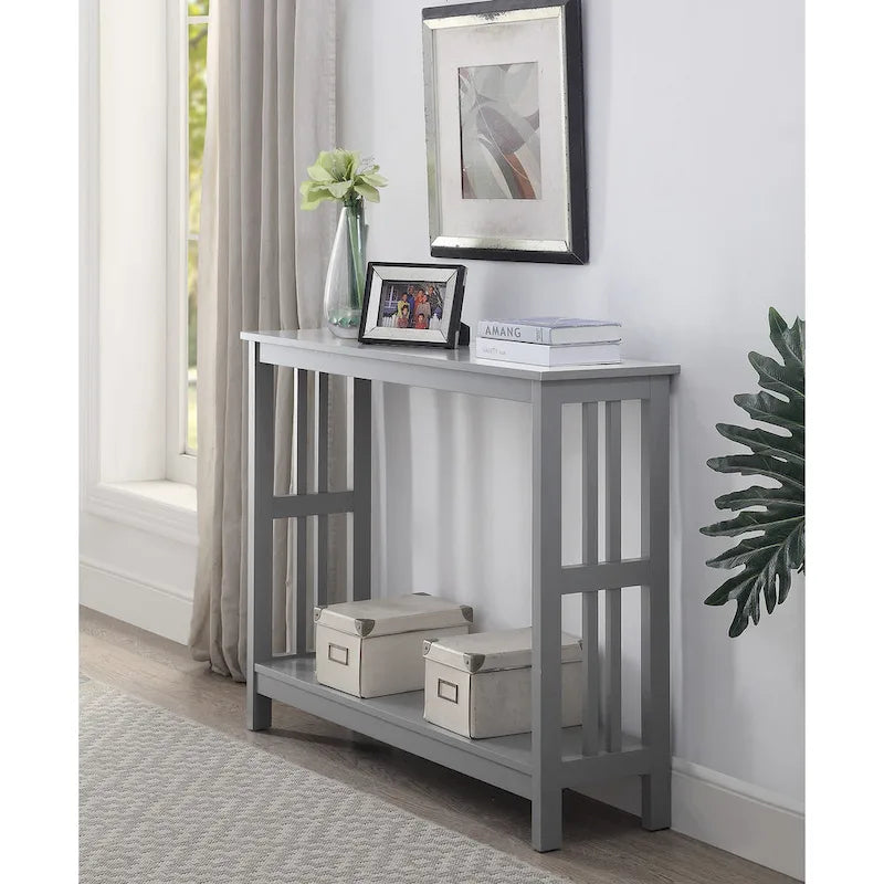 White / Black / Espresso / Grey Console Table with Bottom Shelf