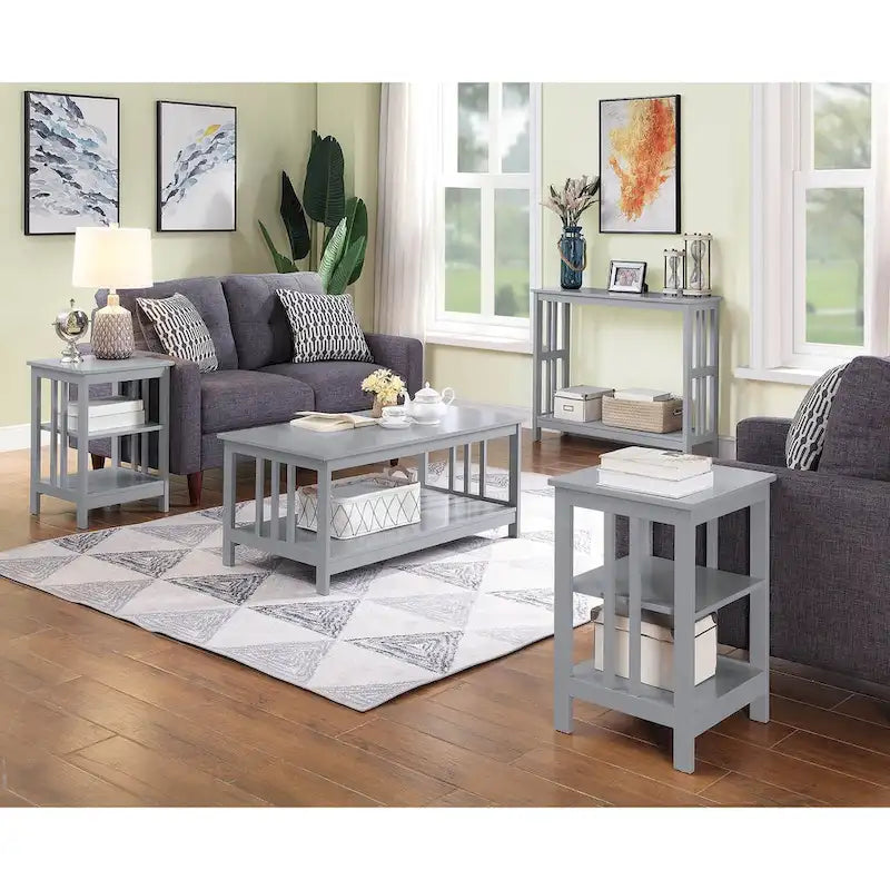 White / Black / Espresso / Grey Console Table with Bottom Shelf