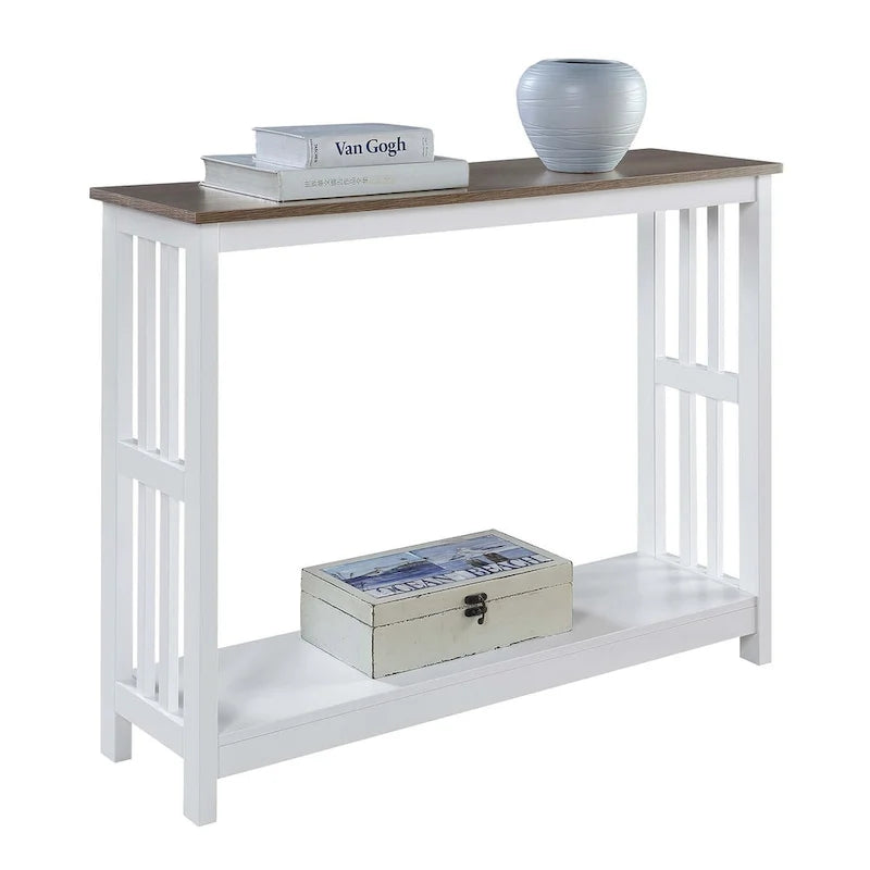 White / Black / Espresso / Grey Console Table with Bottom Shelf