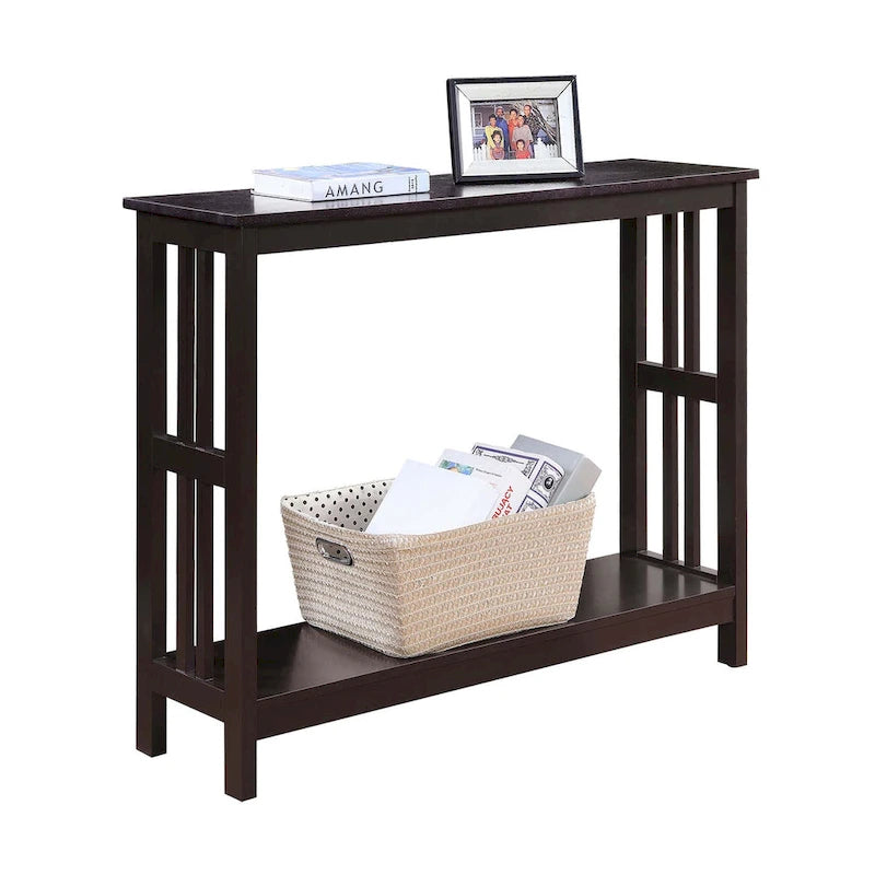 White / Black / Espresso / Grey Console Table with Bottom Shelf