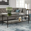 45" Rectangular Glass Top Coffee Table – Black / Bronze / Satin Nickel