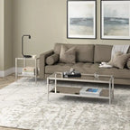 45" Rectangular Glass Top Coffee Table – Black / Bronze / Satin Nickel