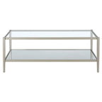 45" Rectangular Glass Top Coffee Table – Black / Bronze / Satin Nickel