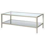 45" Rectangular Glass Top Coffee Table – Black / Bronze / Satin Nickel