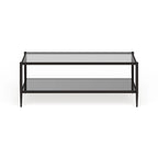 45" Rectangular Glass Top Coffee Table – Black / Bronze / Satin Nickel