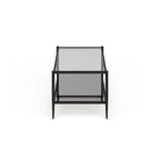 45" Rectangular Glass Top Coffee Table – Black / Bronze / Satin Nickel