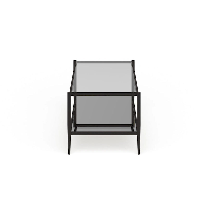 45" Rectangular Glass Top Coffee Table – Black / Bronze / Satin Nickel
