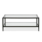 45" Rectangular Glass Top Coffee Table – Black / Bronze / Satin Nickel