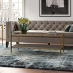45" Rectangular Glass Top Coffee Table – Black / Bronze / Satin Nickel