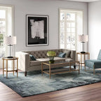45" Rectangular Glass Top Coffee Table – Black / Bronze / Satin Nickel