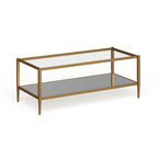 45" Rectangular Glass Top Coffee Table – Black / Bronze / Satin Nickel