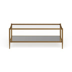 45" Rectangular Glass Top Coffee Table – Black / Bronze / Satin Nickel