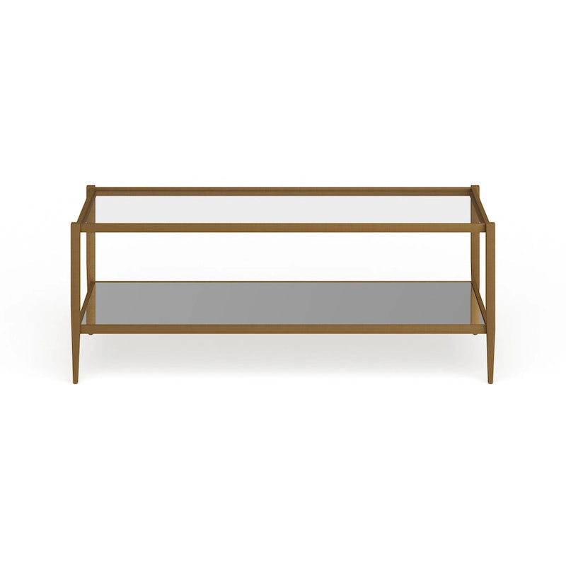 45" Rectangular Glass Top Coffee Table – Black / Bronze / Satin Nickel