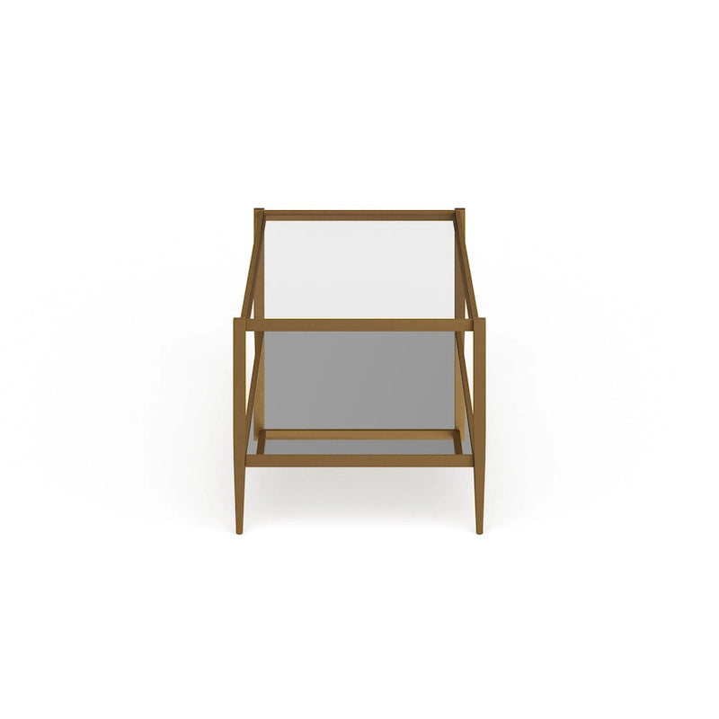 45" Rectangular Glass Top Coffee Table – Black / Bronze / Satin Nickel