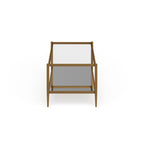 45" Rectangular Glass Top Coffee Table – Black / Bronze / Satin Nickel