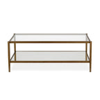 45" Rectangular Glass Top Coffee Table – Black / Bronze / Satin Nickel
