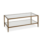45" Rectangular Glass Top Coffee Table – Black / Bronze / Satin Nickel