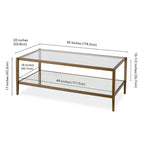45" Rectangular Glass Top Coffee Table – Black / Bronze / Satin Nickel