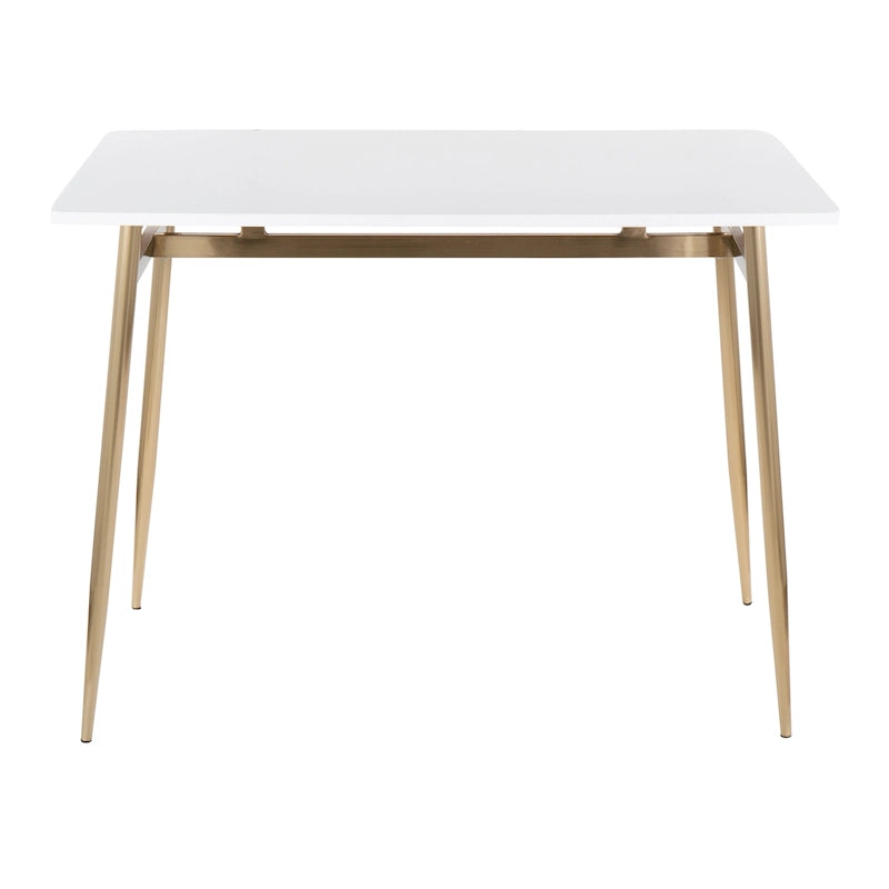 Counter Height Dining Table, Wood Top & Metal Legs, Seats 4 | Black/White, Chrome/Gold/Black