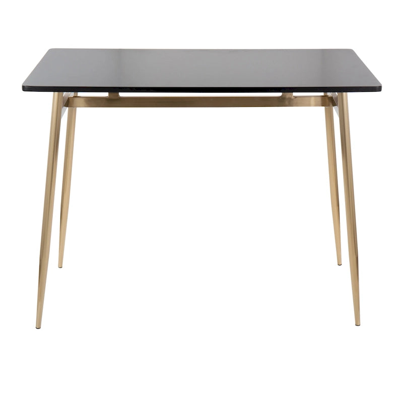 Counter Height Dining Table, Wood Top & Metal Legs, Seats 4 | Black/White, Chrome/Gold/Black