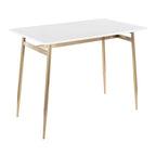 Counter Height Dining Table, Wood Top & Metal Legs, Seats 4 | Black/White, Chrome/Gold/Black
