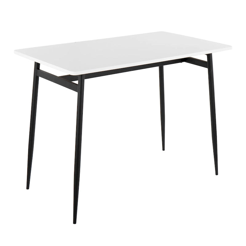Counter Height Dining Table, Wood Top & Metal Legs, Seats 4 | Black/White, Chrome/Gold/Black