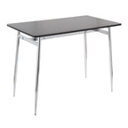 Counter Height Dining Table, Wood Top & Metal Legs, Seats 4 | Black/White, Chrome/Gold/Black