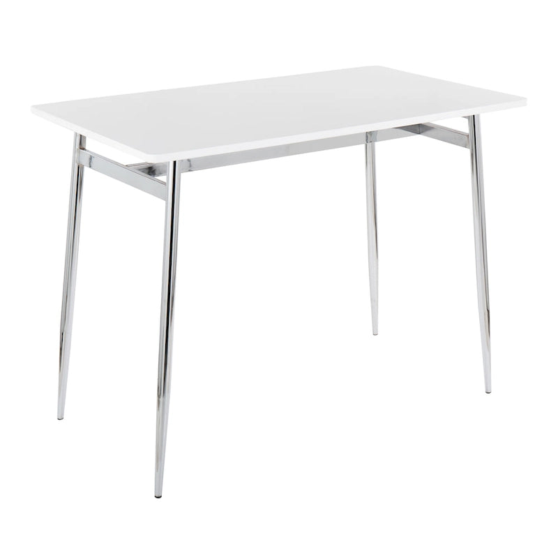 Counter Height Dining Table, Wood Top & Metal Legs, Seats 4 | Black/White, Chrome/Gold/Black