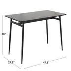 Counter Height Dining Table, Wood Top & Metal Legs, Seats 4 | Black/White, Chrome/Gold/Black