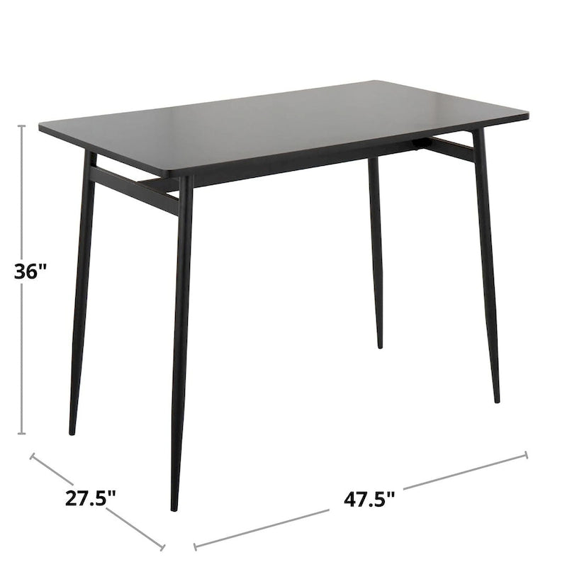 Counter Height Dining Table, Wood Top & Metal Legs, Seats 4 | Black/White, Chrome/Gold/Black