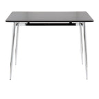 Counter Height Dining Table, Wood Top & Metal Legs, Seats 4 | Black/White, Chrome/Gold/Black