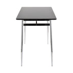 Counter Height Dining Table, Wood Top & Metal Legs, Seats 4 | Black/White, Chrome/Gold/Black