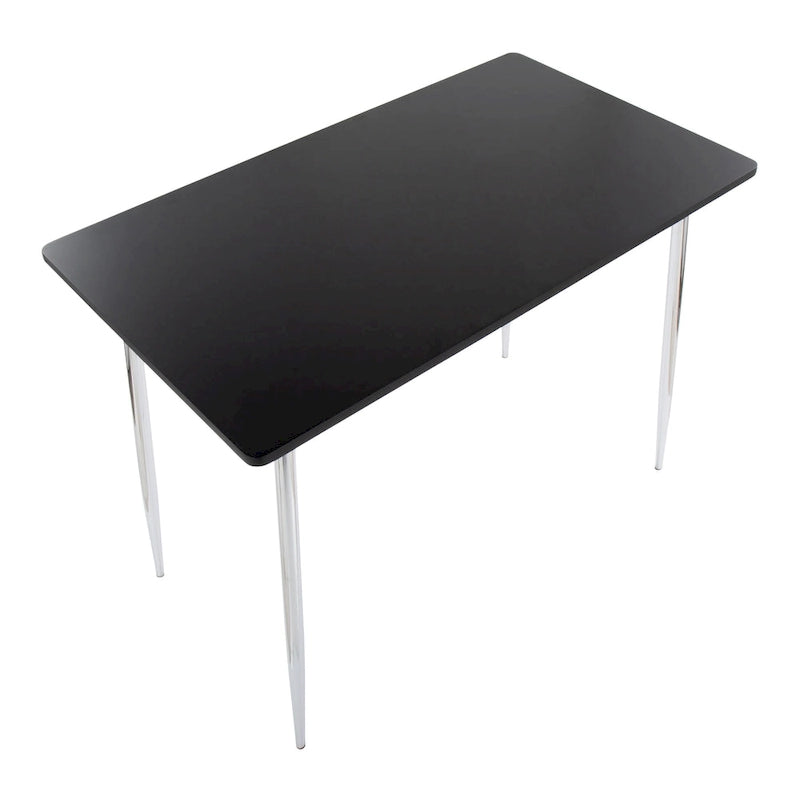 Counter Height Dining Table, Wood Top & Metal Legs, Seats 4 | Black/White, Chrome/Gold/Black