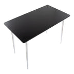 Counter Height Dining Table, Wood Top & Metal Legs, Seats 4 | Black/White, Chrome/Gold/Black