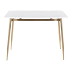Counter Height Dining Table, Wood Top & Metal Legs, Seats 4 | Black/White, Chrome/Gold/Black