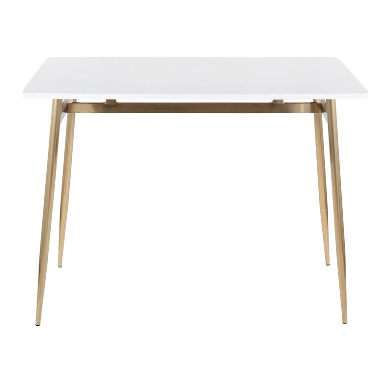 Counter Height Dining Table, Wood Top & Metal Legs, Seats 4 | Black/White, Chrome/Gold/Black