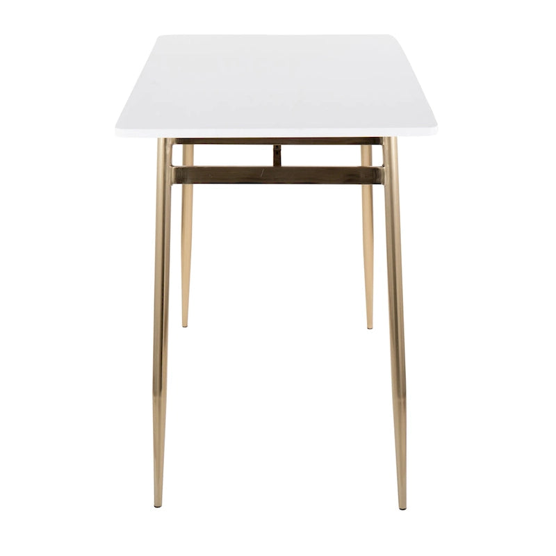Counter Height Dining Table, Wood Top & Metal Legs, Seats 4 | Black/White, Chrome/Gold/Black