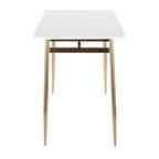 Counter Height Dining Table, Wood Top & Metal Legs, Seats 4 | Black/White, Chrome/Gold/Black