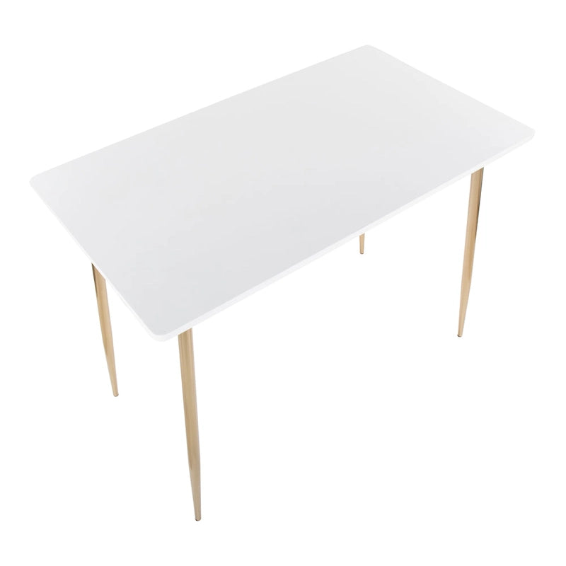 Counter Height Dining Table, Wood Top & Metal Legs, Seats 4 | Black/White, Chrome/Gold/Black