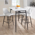 Counter Height Dining Table, Wood Top & Metal Legs, Seats 4 | Black/White, Chrome/Gold/Black